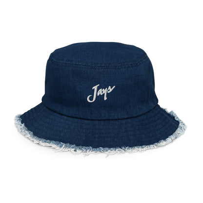 Jays Distressed Denim Bucket Hat