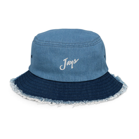 Jays Distressed Denim Bucket Hat