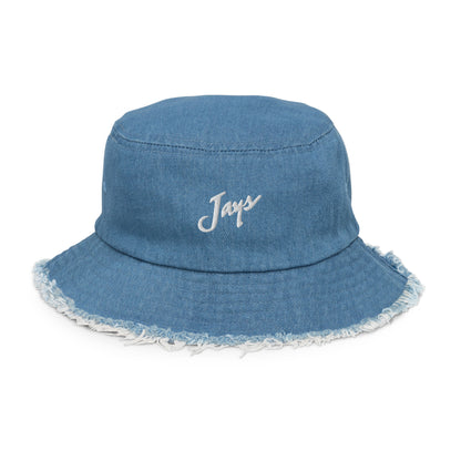 Jays Distressed Denim Bucket Hat